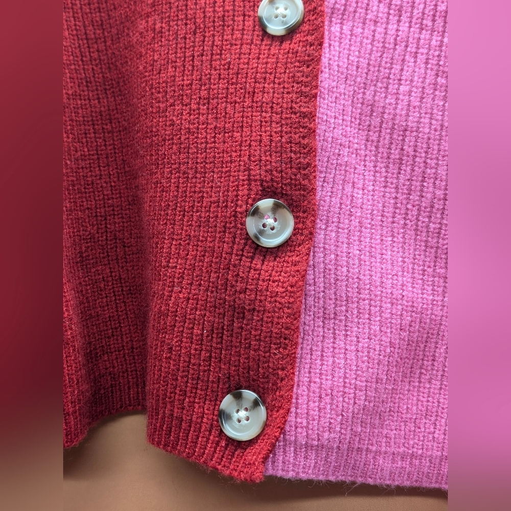 Moon And Madison Cardigan Sweater - Red and Pink - Picture 2 of 9